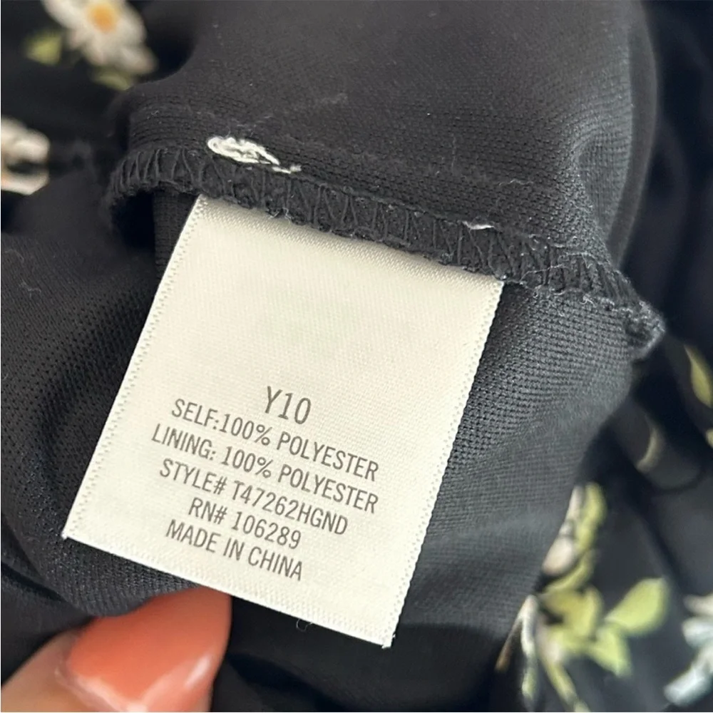 Mi Ami Francesca's Girls 10 Flowy Black Floral Casual Tied Waist Pants
